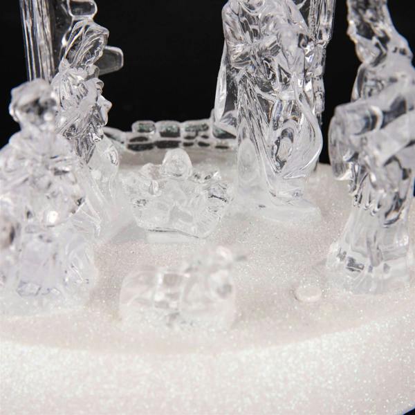20cm Christmas Pre-Lit LED Musical Nativity Scene Acrylic Sculpture Battery Operated Light Up Xmas Tabletop Home Decorations image 8