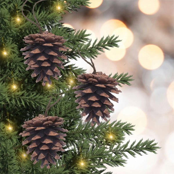 St Helens Brown Hanging Pinecones - Set Of 6