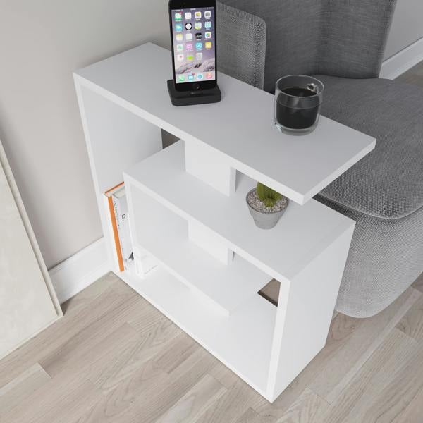 Decortie Saly Modern 3-Tier Compact Side Table with Storage Shelves 57cm