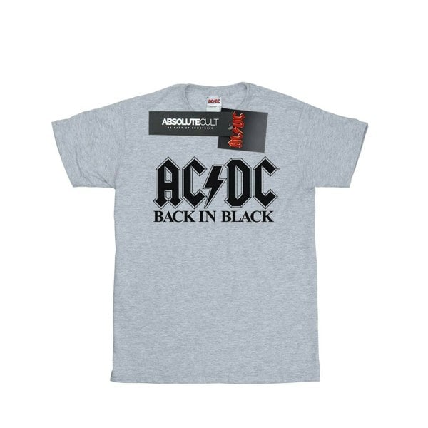 AC/DC Mens Back in Black Logo T-Shirt - Sports Grey