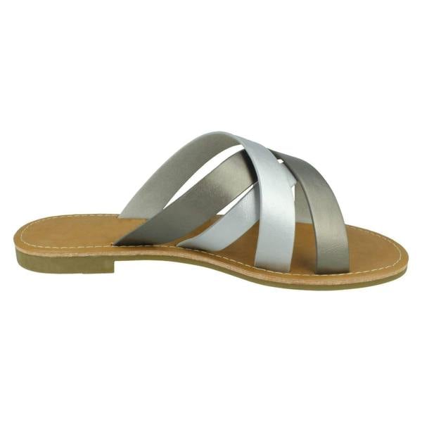 Savannah Ladies Savannah Wide Fitting Flat Strappy Mules F00387