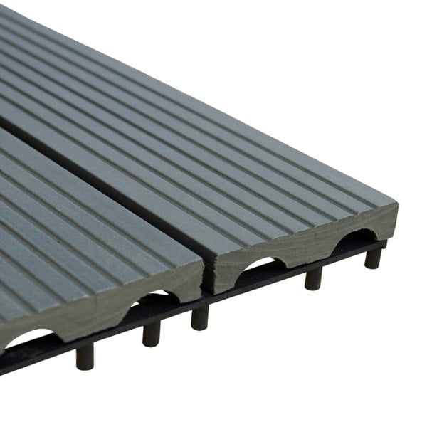 Monstershop 66 x WPC Decking Floor Tiles 30x30cm - Grey