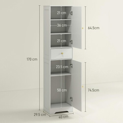 Wyld Haus Remodi Tall Bathroom Storage Cabinet With Arched Door Design White