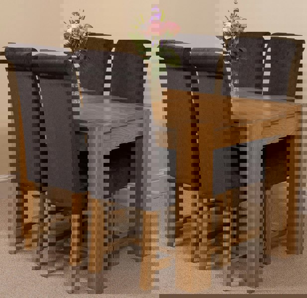 That's Furniture Kuba Small Oak Dining Table with Washington Fabric Chairs