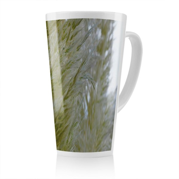 Benjamin Tate Design Autumn pampas grass close up Designer Latte Mug