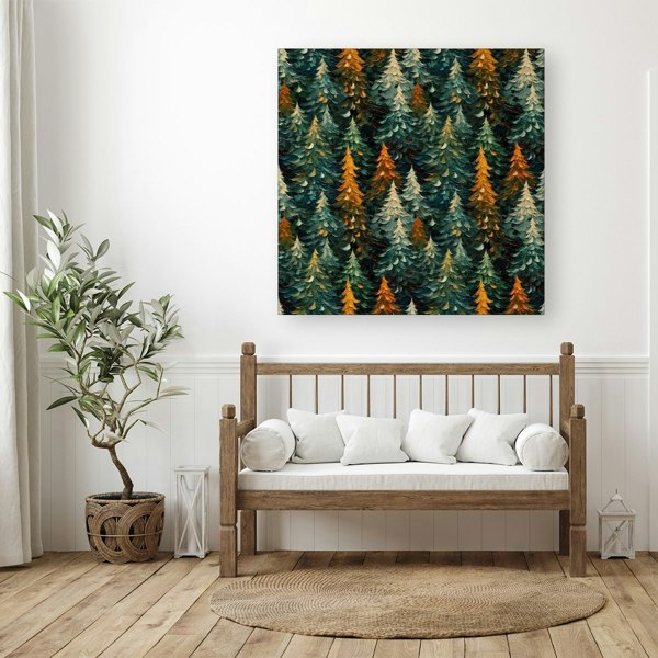 Warren Reed Impasto Style Christmas Trees Canvas