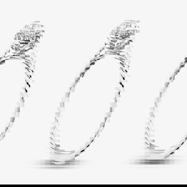 T. H. Baker 18ct White Gold Lab Grown 0.92ct Brilliant Cut Diamond Halo Ring 078SS-W001