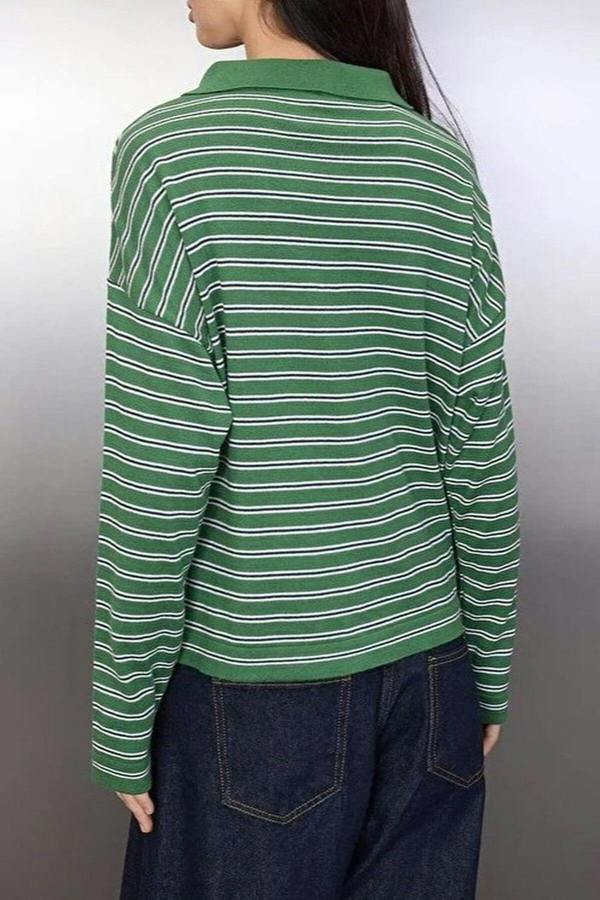WOVCOR Loose Fit Striped Knit Sweater