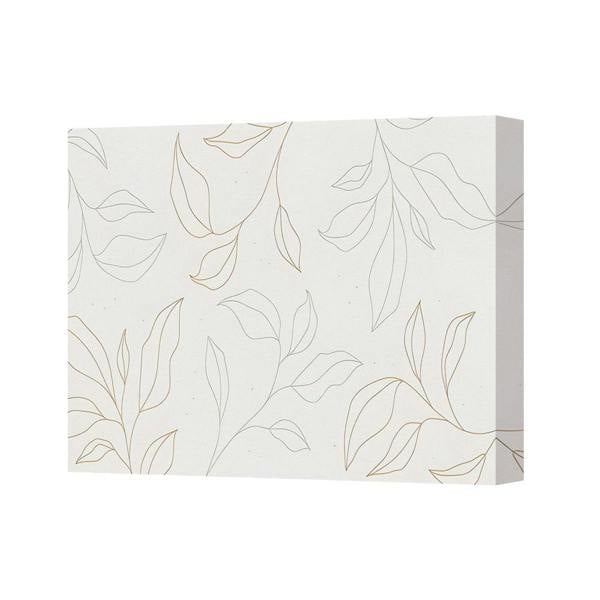 Benjamin Tate Design Canvas Wall Art Gold Outline Botanical Leaves Pattern 2473