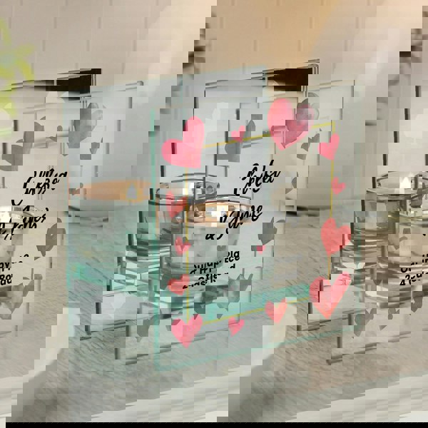 Personalised Memento Company Personalised Hearts Mirrored Glass Tealight Holder