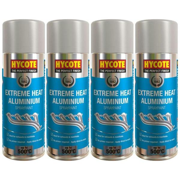 Hycote 4X Hycote Extreme Heat Aluminium Spray Paint 400ml