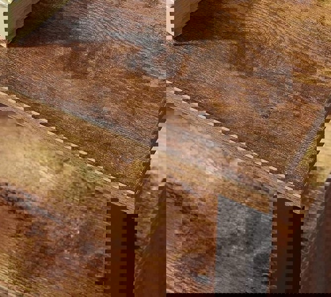 Modcraft Industrial Storage Cabinet with Slat Door and Adjustable Shelves - Rustic Brown