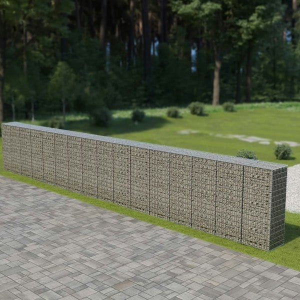 Berkfield Gabion Wall with Covers Galvanised Steel 900x50x150 cm