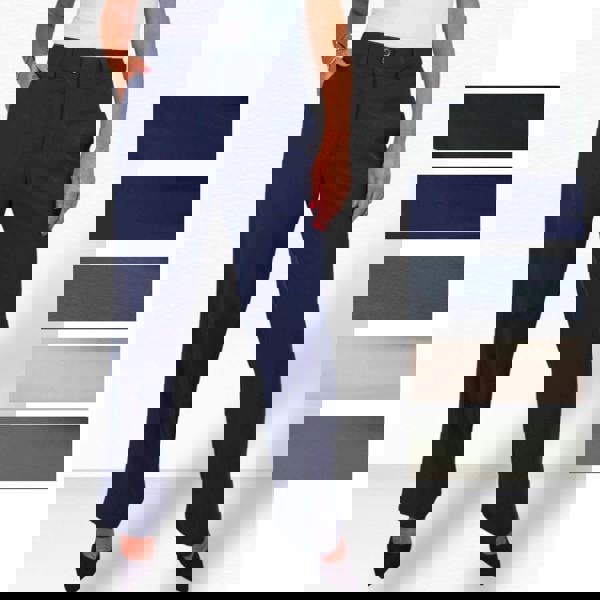 Paulo Due Women's Smart High Waist Wide Leg Trousers with Elastic Waist