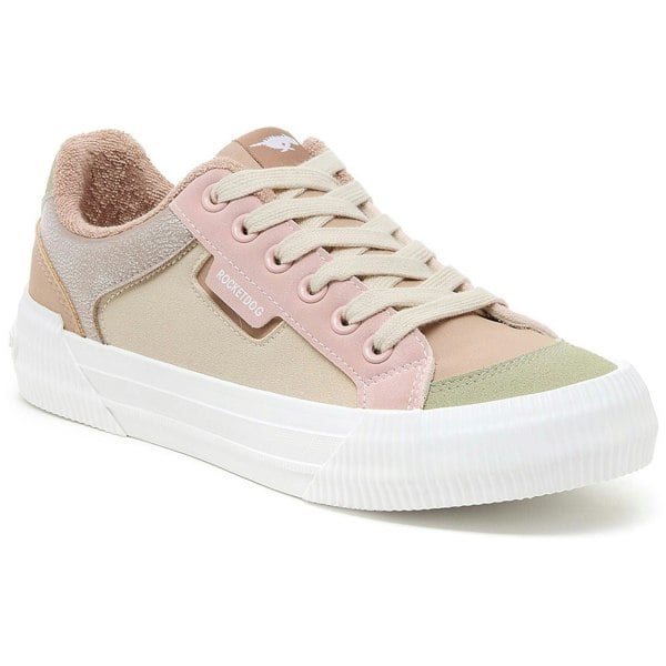 Rocket Dog Cheery Blocked PU/Seude Women's Taupe Trainers