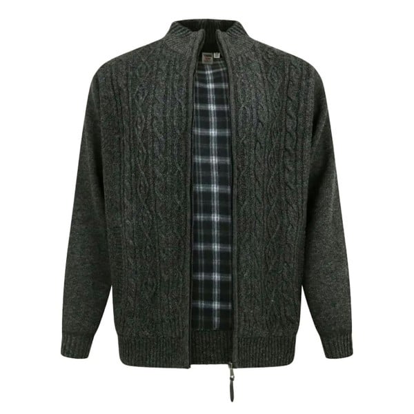 Duke Mens Eamon D555 Cable Knit Kingsize Jacket - Charcoal Marl