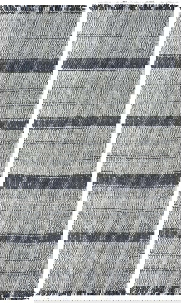 Highland Navy Checkered Rug | Sustainable Decor | The Rugs