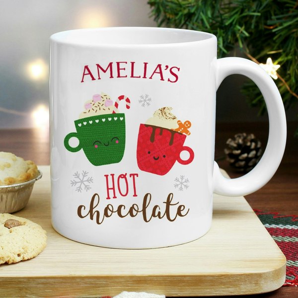 Personalised Memento Company Personalised Cute Christmas Hot Chocolate Mug