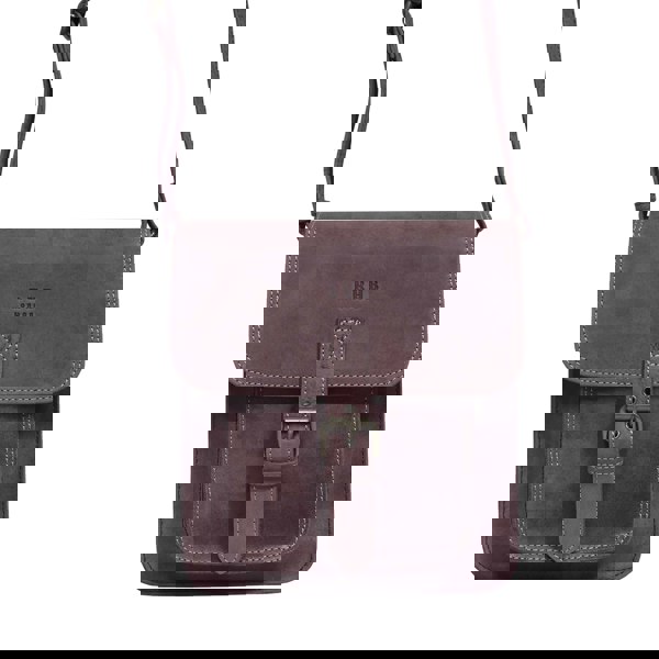 Real Hide Bags 'CAROLYN' Plum Distressed  Real Leather iPad Tablet Crossbody Bag