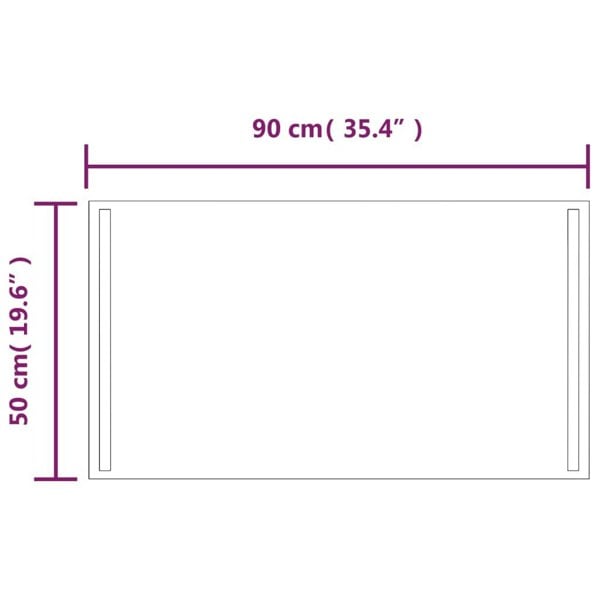 Berkfield LED Bathroom Mirror 90x50 cm