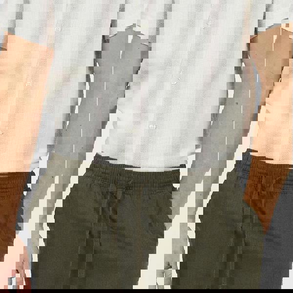 Brave Soul Khaki Relaxed Fit Linen Blend Trousers - Khaki Image 4