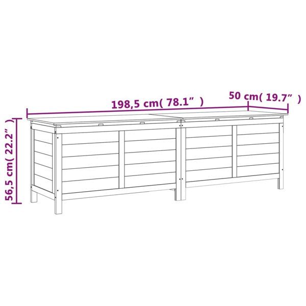 Berkfield Garden Storage Box Anthracite 198.5x50x56.5 cm Solid Wood Fir