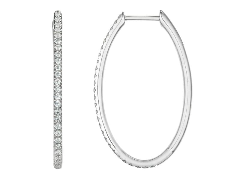 Sarah Layton Diamond Oval Hoop Earrings, 0.38ct - 9ct White Gold - 20.09212.9WEA