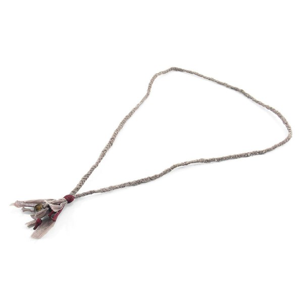 Anchor & Crew Brown Tigers Eye Marcus Silver, Stone and Braided Cotton Voile SKINNY Necklace x Wrap Bracelet