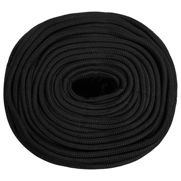 Berkfield Boat Rope Full Black 10 mm 50 m Polypropylene