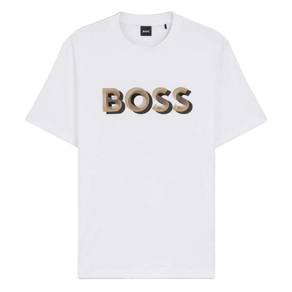 Boss Mens Thompson Logo T-Shirt - White - 