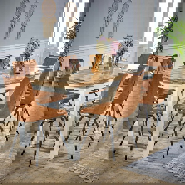 IH Design Milano Solid Mango Wood White Dining Table 170Cm