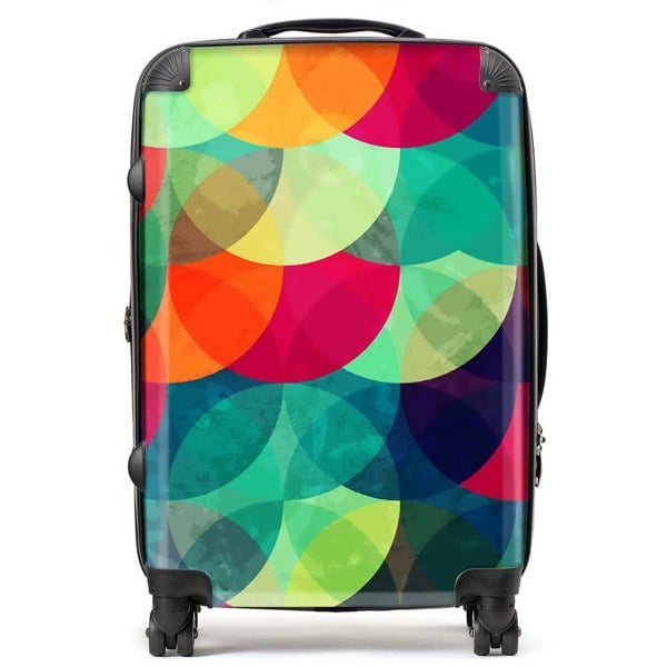 Warren Reed Colourful Grunge Circle Pattern Suitcase