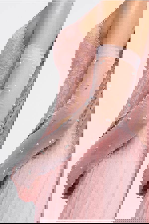 Embellished Fingerless Mesh Gloves AC13