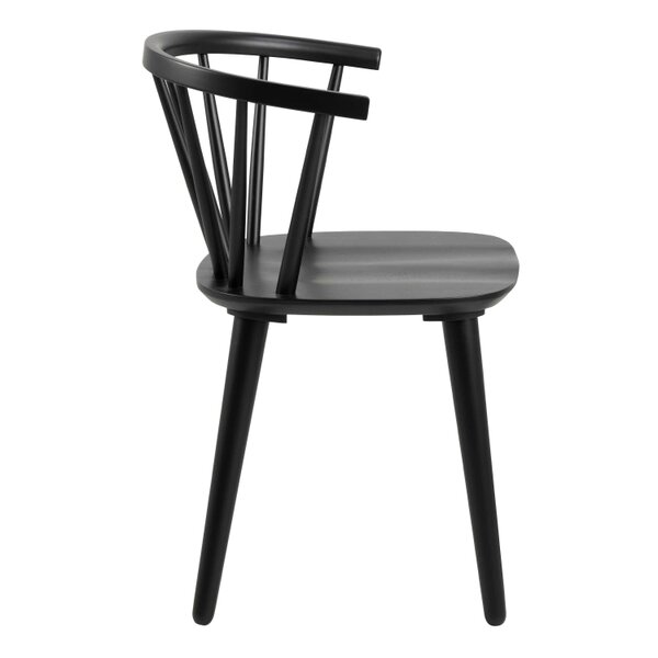 Wyld Haus Set of 2 Black Wooden Dining Chairs Modern Slatted Back