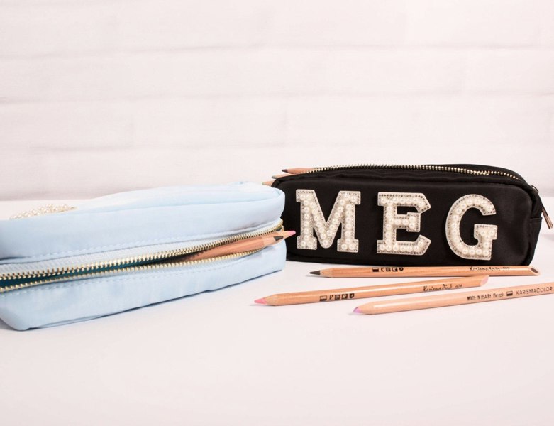 Personalised Pencil Case with Glitter or Pearl Letters - MYLEE London