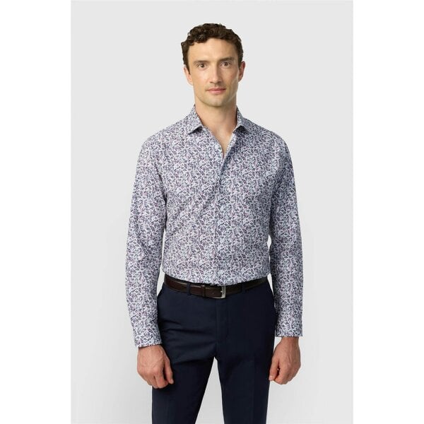 Alexandre Silver Alexandre Tailored Mauve Thyme Floral Printed Shirt