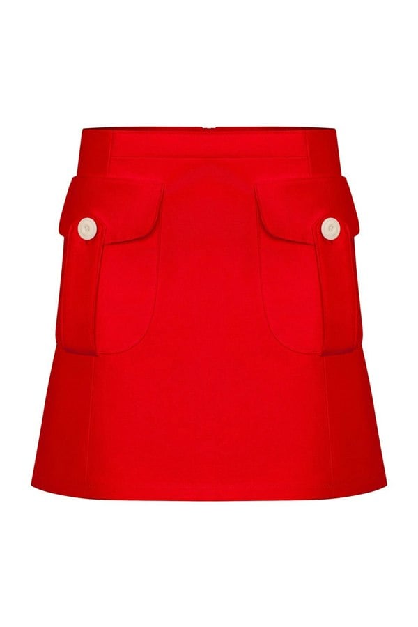 Bo Carter A Line Rhonda Skirt in Organic Cotton - Red