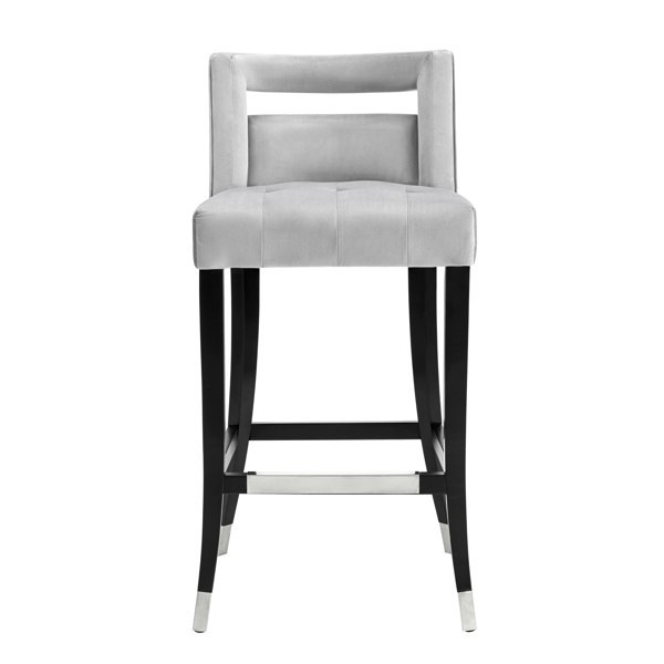 Furniture Edit Hart Grey Velvet Bar Stool