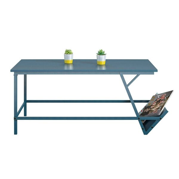 Dorel Home Regal Coffee Table in Metal Blue
