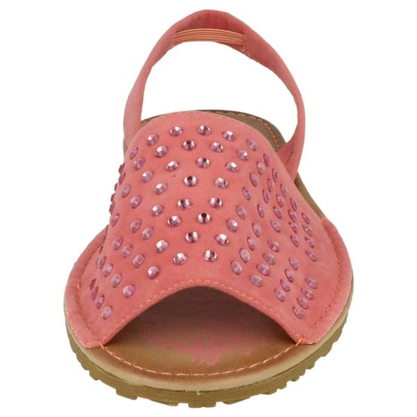 Spot On Ladies Spot On Elasticated Slingback Open Toe Flat Sandals