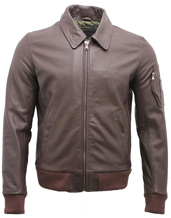 Infinity Leather Mens Cowhide Analine Leather A2 US Airforce Bomber Jacket