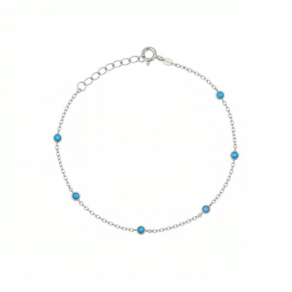Spero London Blue Opal Bracelet in Sterling Silver