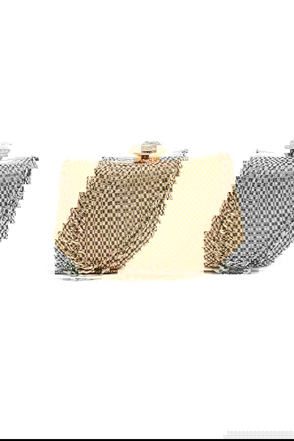 Kitise Sparkling Evening Clutch Bag with Chain Strap and Jewel Clasp