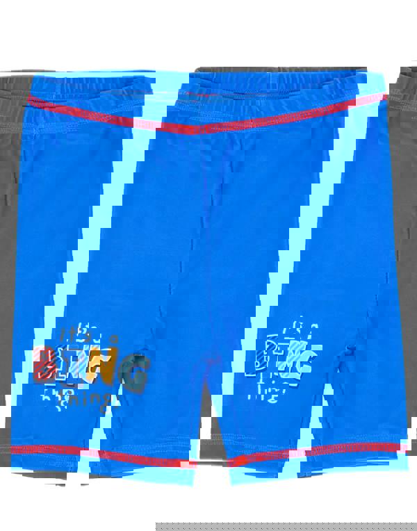 Bing Bunny Boys Blue Character Print & Let'S Go Slogan 1 Piece Surf Suit