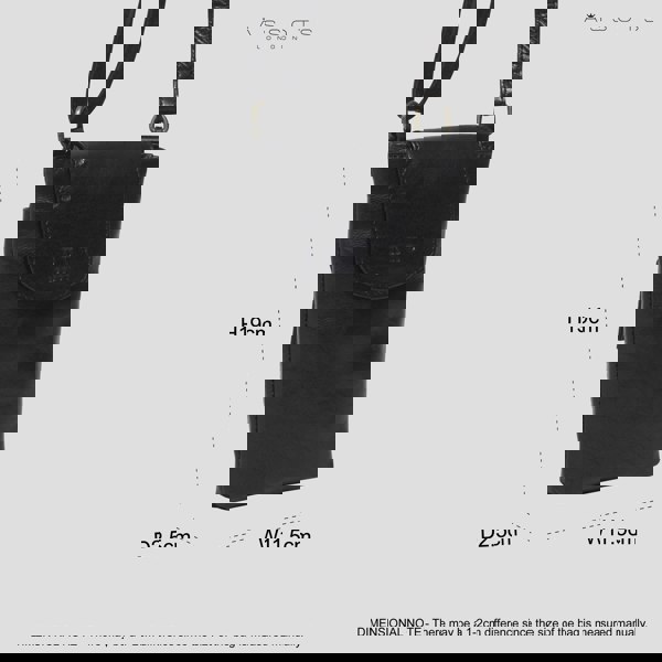 Real Hide Bags 'THEA' Black Polished VT Real Leather Mobile Phone Crossbody Bag