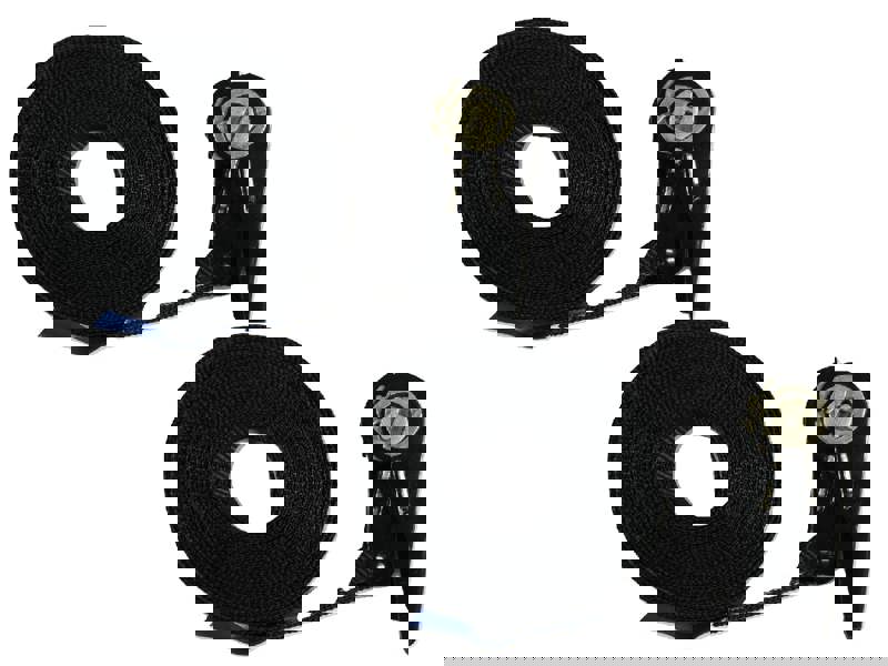 25MM Black Ratchet Straps 10M Endless Lashing x2 - 1 Ton Tie Down Trailer Cargo Truck Quick Release