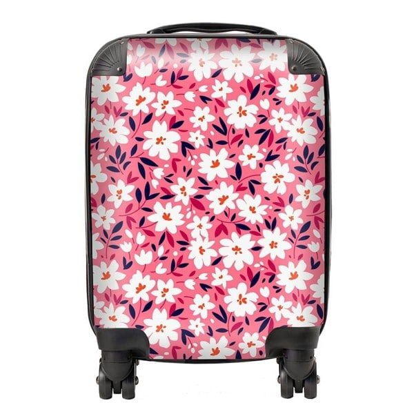 Warren Reed Small Cute White Flower Pattern Suitcase