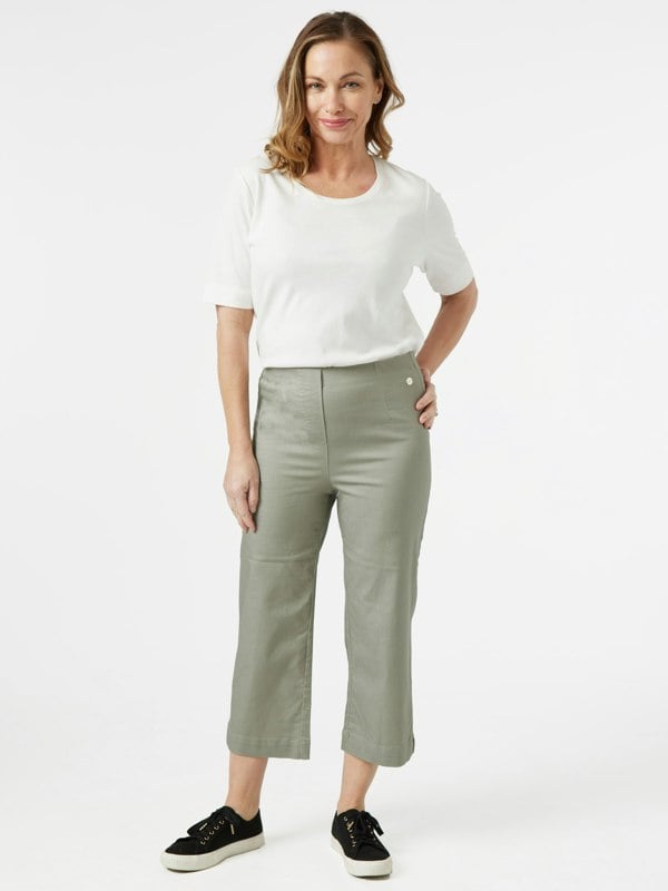 PennyPlain Wide Cropped Jegging - Sage Wash