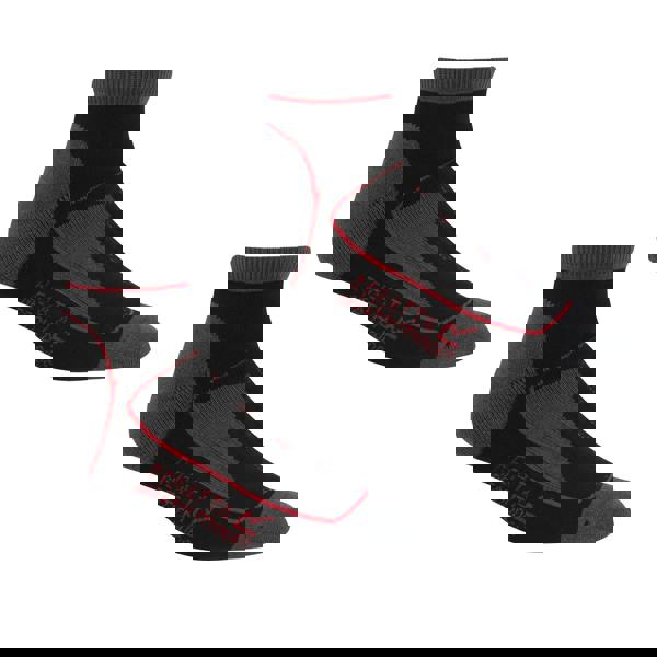 Regatta Womens/Ladies Samaris Trail Colour Block Ankle Socks (Pack of 2) - Black/Cherry Pink