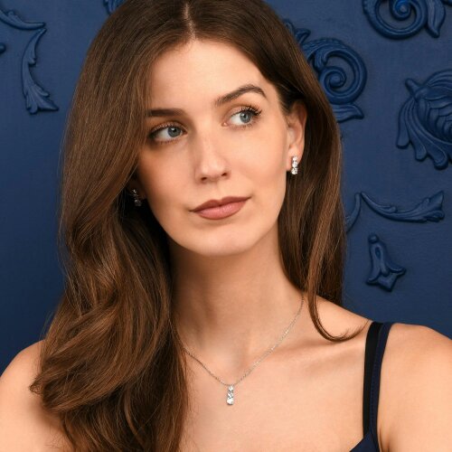 Zavana Dainty Silver Trilogy Pendant Necklace for Women
